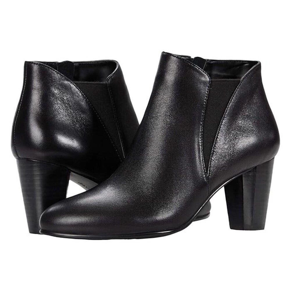 David Tate Pippy Boots Women's 11 Black Leather Round Toe Ankle Bootie JOBB004